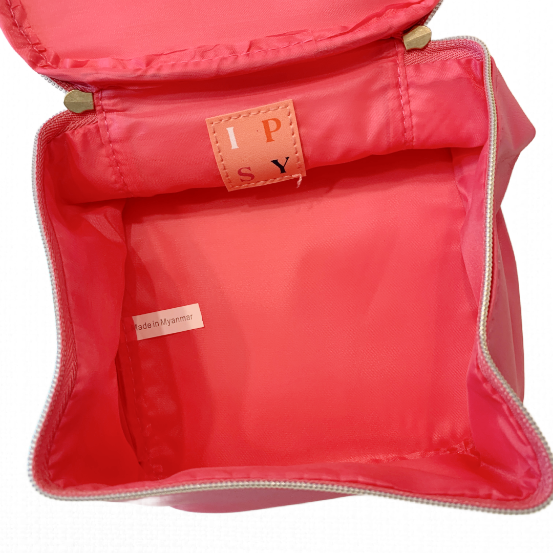 ipsy 6" x 4" Makeup Bag Lot Square Pinky Keen Bag & Blue By You Bag NEW