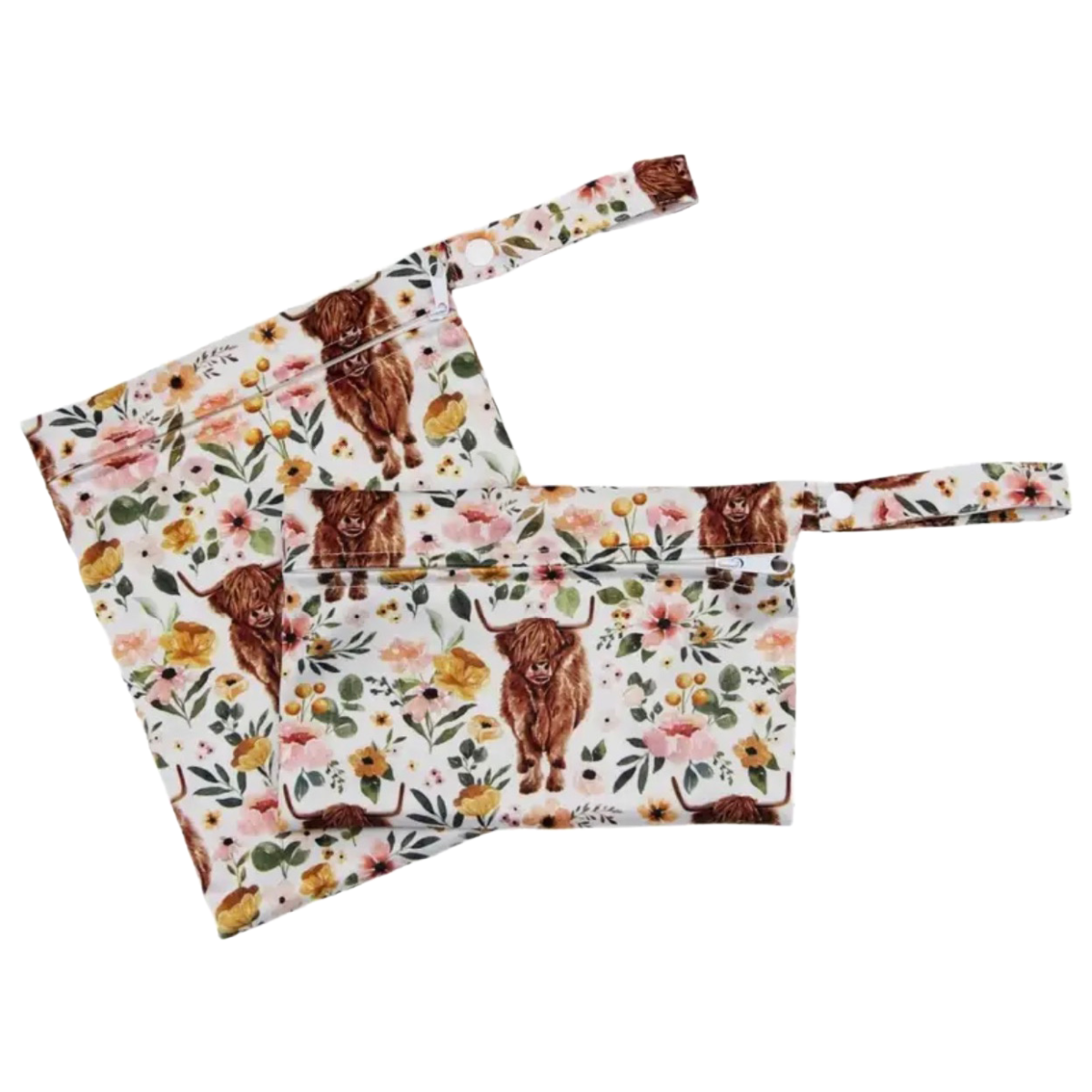 Highland Cattle Water Dry Bags Floral Print In 2 Different Sizes 2pc Lot