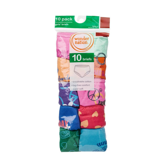 Girls Brief Panties Pack of 10 Pairs of Underwear NEW