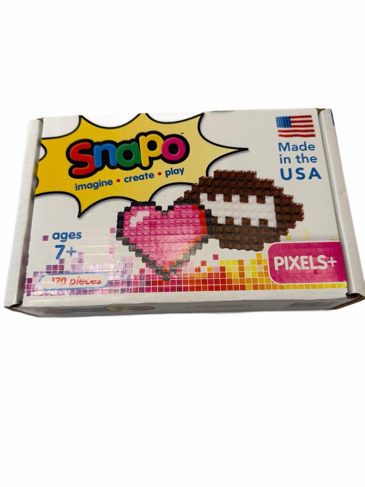 Snapo Builders New Box Toy Pixels Blocks Ages 7+ Made in the USA 170 pcs