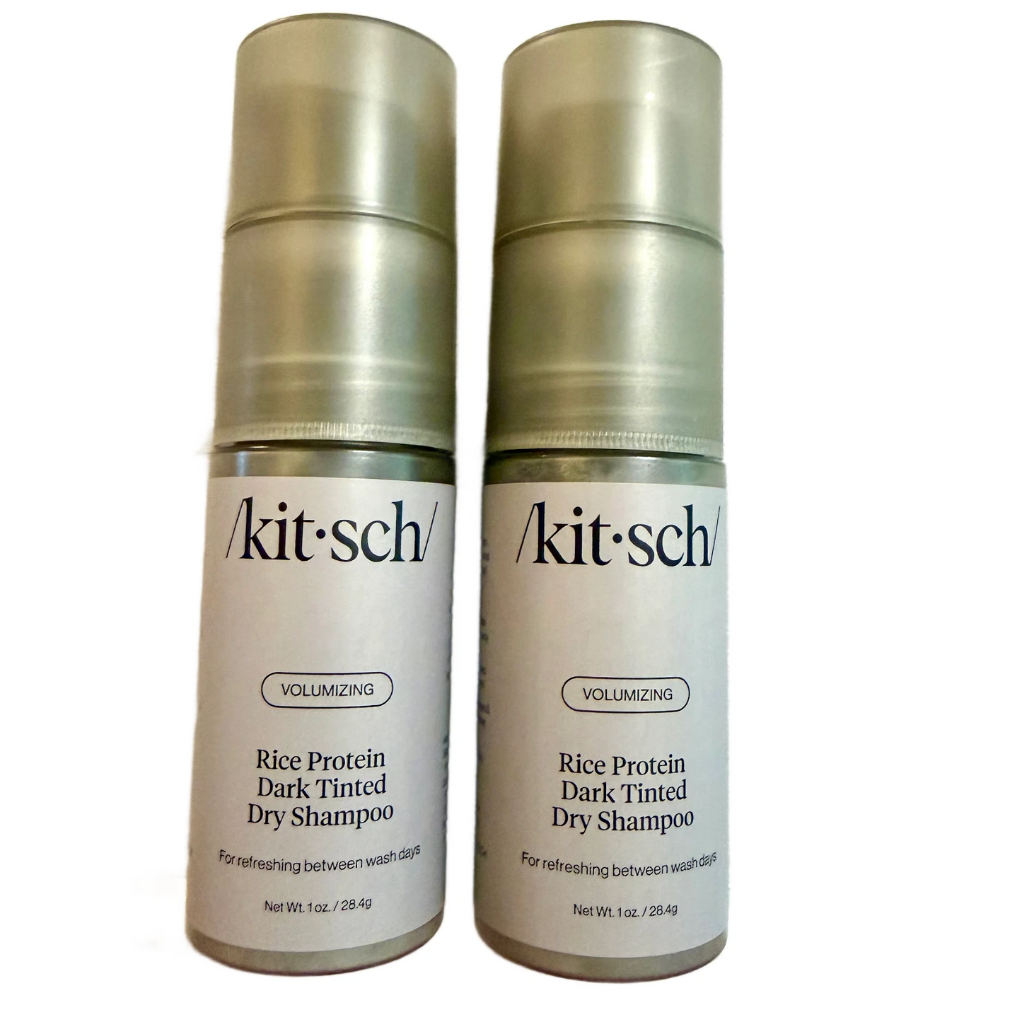 Lot of 2 Kitsch Volumizing Dark Tinted Dry Shampoo Rice Protein 1oz New Kit•sch