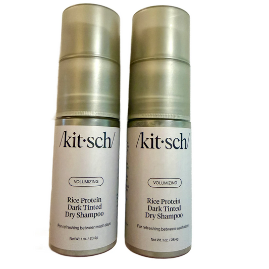 Lot of 2 Kitsch Volumizing Dark Tinted Dry Shampoo Rice Protein 1oz New Kit•sch