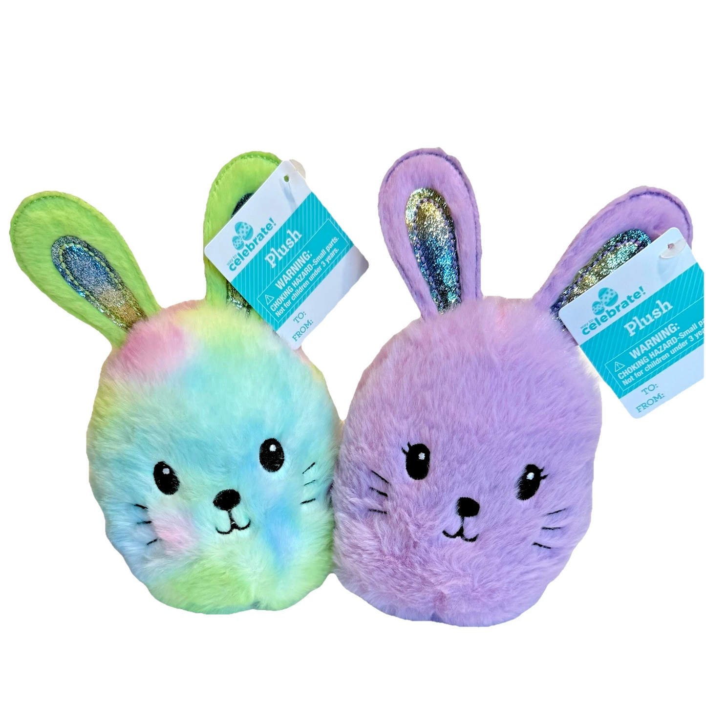 Cute Bunny Plush Lot of 2 Easter Basket Essential Way To Celebrate 8"