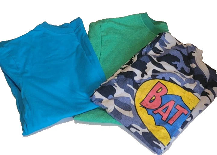 Boys T-Shirts Size 10/12 Batman Camo Blue Green Lot of 3