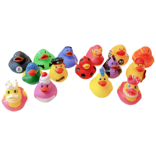 15 Rubber Duck Dash Ornament 2" Zoo Jungle Costume Sport Party Favor Lot