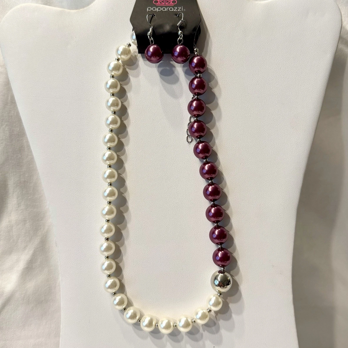 Purple Faux Pearl Custom Mixed Jewelry Necklace Bangle Bracelets Earrings NEW
