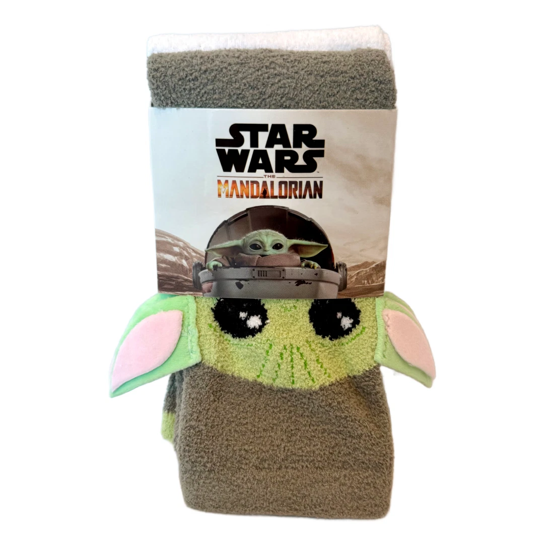 Disney Star Wars Mandalorian Slipper Socks US Size 4-8 Pack of 2 Non-Slip Fleece