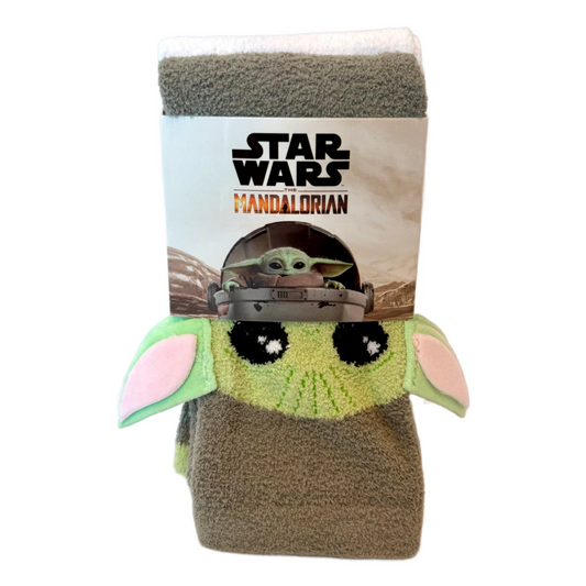 Disney Star Wars Mandalorian Slipper Socks US Size 4-8 Pack of 2 Non-Slip Fleece