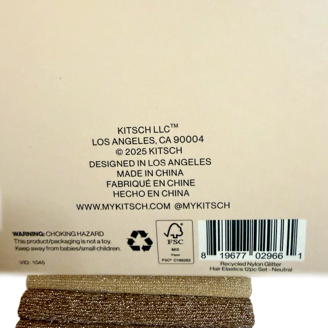 Kit•sch Neutral Glitter Seamless Elastics Lot of 2 Ponytail Braids Buns New 24pc