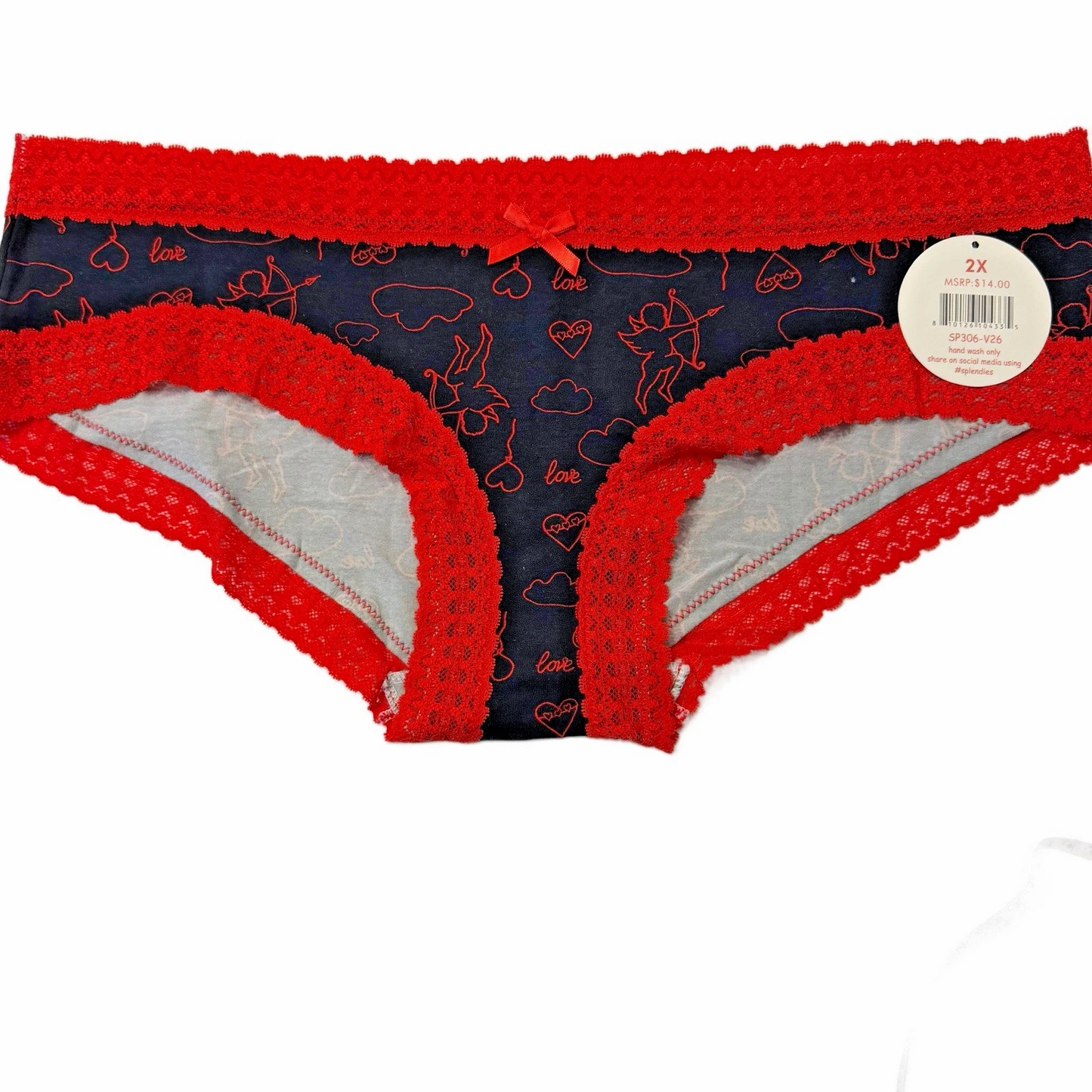 Splendies Cheeky Panties Cupid's Revenge Heart Valentine NWT