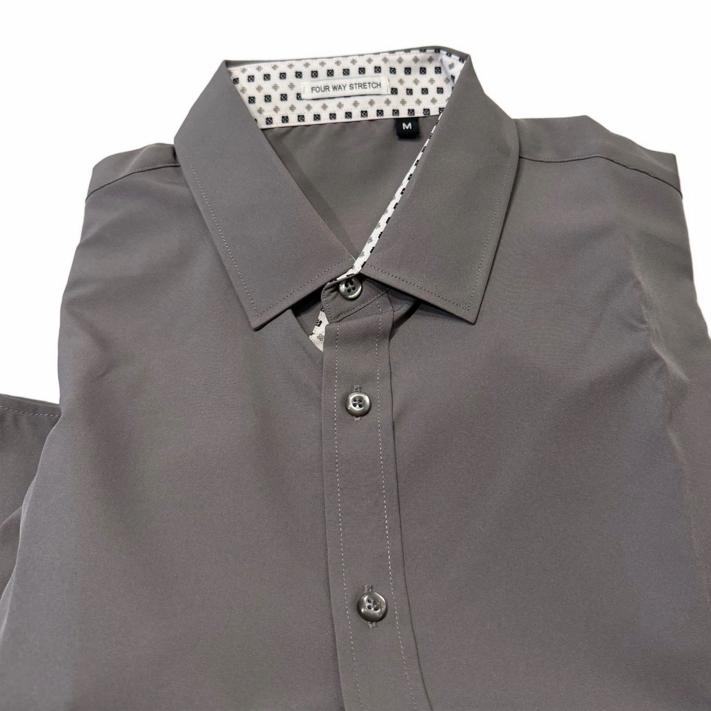Alex Vando Charcoal Size Medium Mens Dress Shirt Regular Fit Long Sleeve New