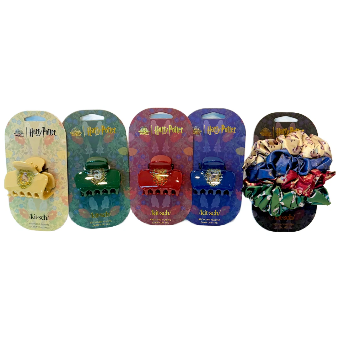 Harry Potter x Kitsch Recycled Plastic Claw Clip & Satin Scrunchies New Lot