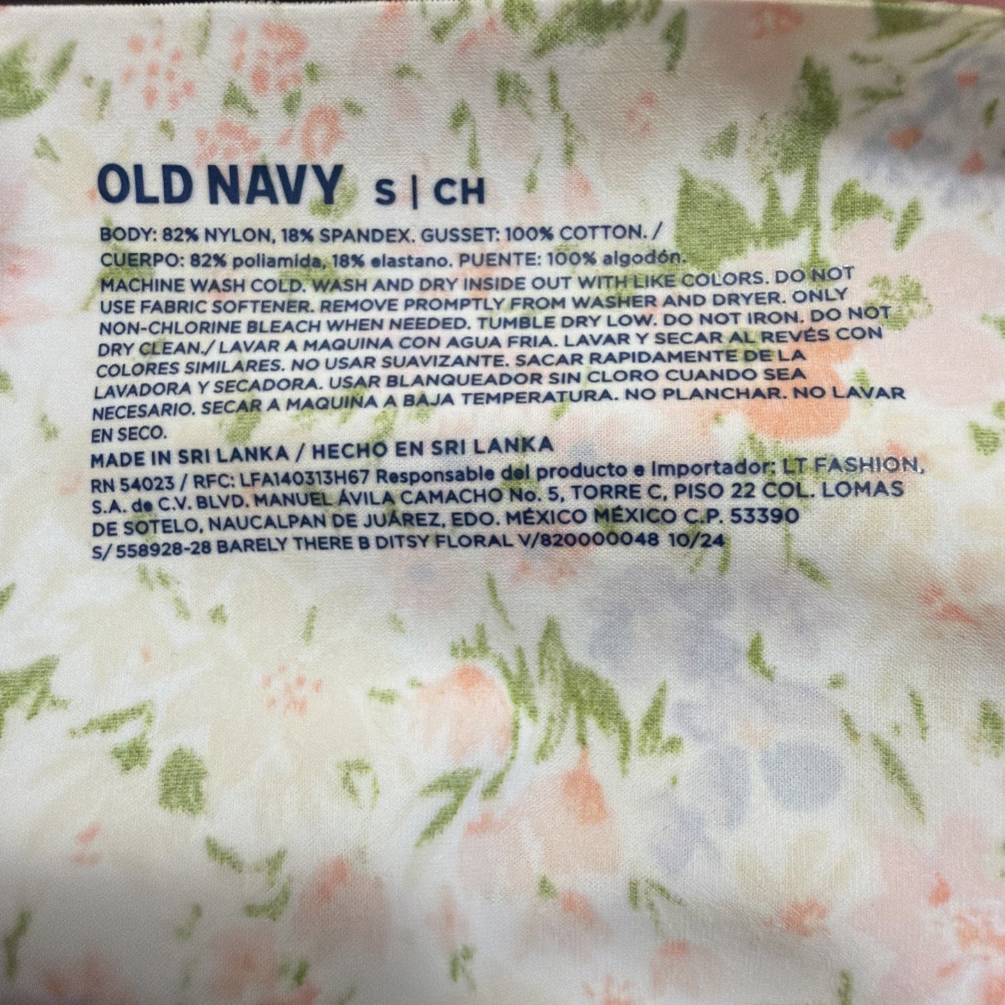 High-Waisted No-Show Brief Panties Size Small Pairs Ditsy Floral Underwear NWT