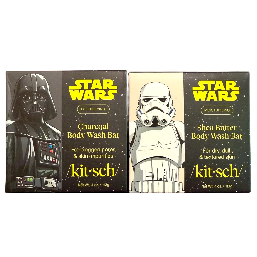 Kit•sch x Star Wars Shea Butter Body Wash & Charcoal Body Wash Bar New Lot of 2