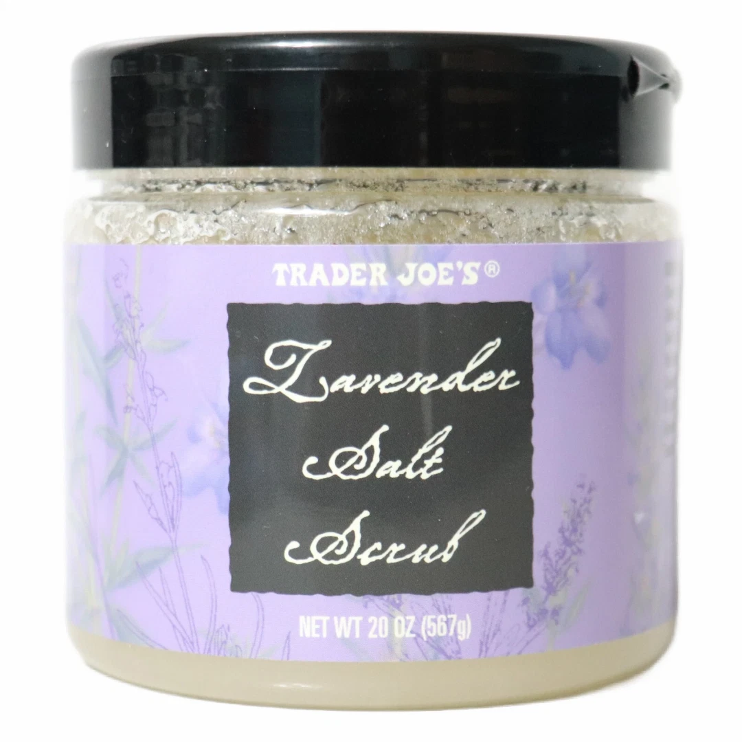 TRADER JOE's LAVENDER SALT SCRUB 20oz Spa Skin Care Beauty Exfoliate Moisturizer