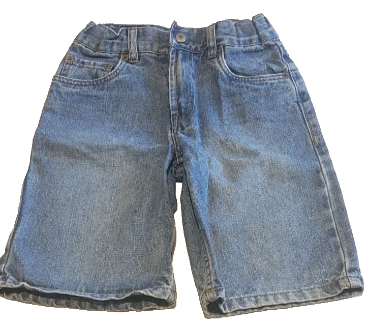 Levi's Jean Denim Shorts Boys Size 7X Regular Snap 5-Pocket Adjustable Waist