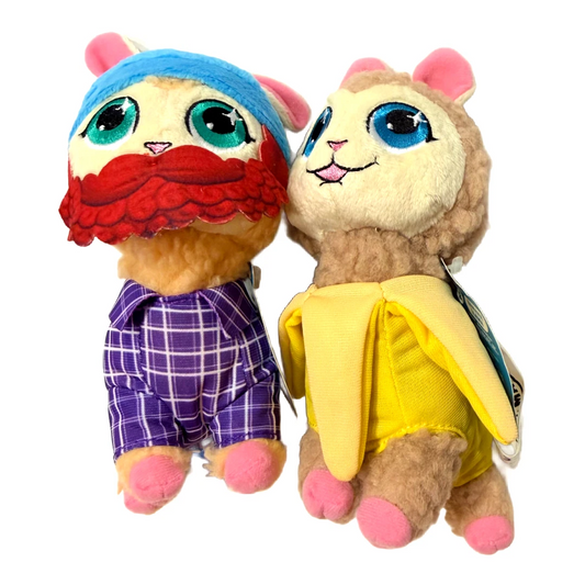 Who’s Your Llama? Collectible Plush Friends Banana & Lumberjack NWT Lot of 2