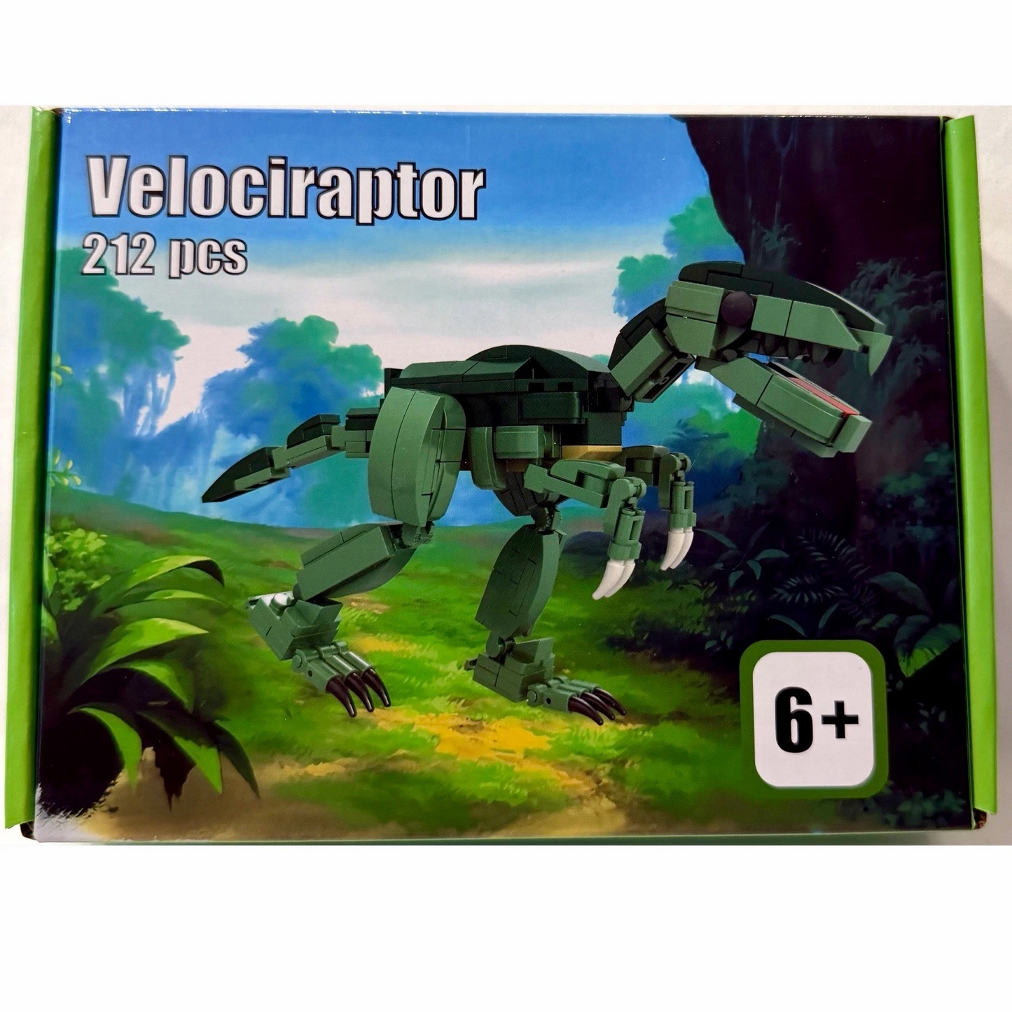 Velociraptor Dinosaur Building Toy Sets 212 Blocks Green Dino NIB