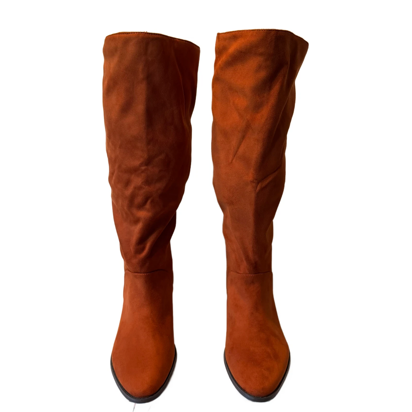Women's Felicity Boots Size 11 Wide Mid-Calf Suede Copper 2" Heel NIB
