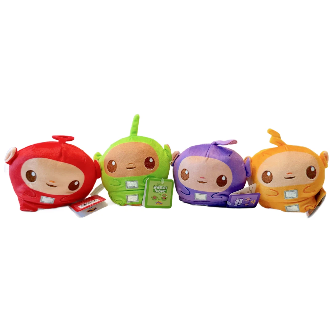 Teletubbies Plush Reversible Po, Dipsy, Laa-laa, Tinky Winky Rainbow NWT 4pc Lot