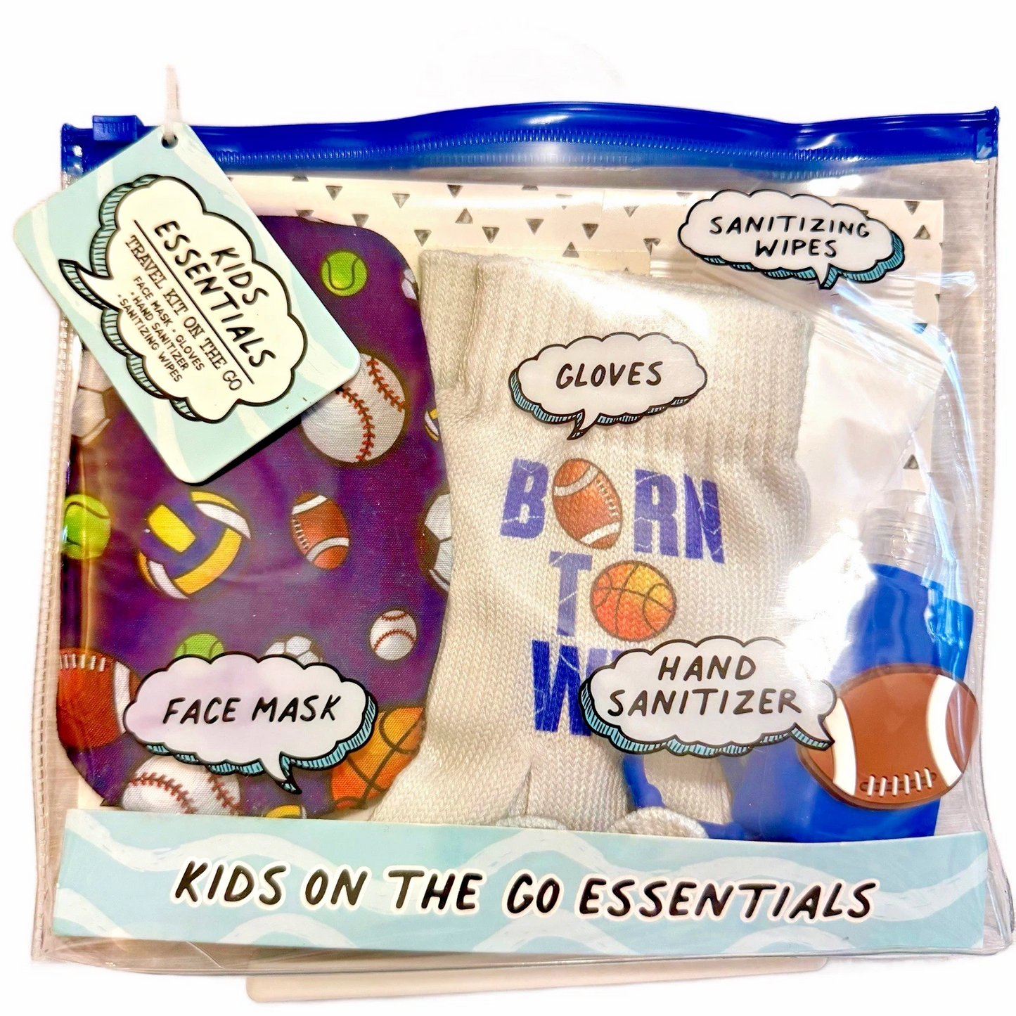 Kids Essentials Flu / Cold Season Face Mask Hand Sanitizer Gloves NWT