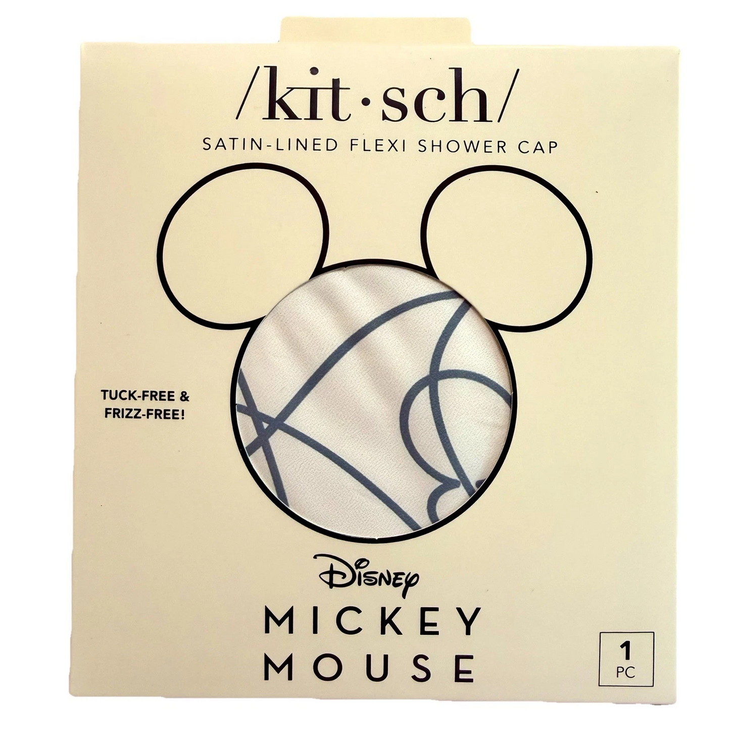Kit•sch Disney Satin Flexi Luxury Shower Cap Mickey & Minnie Large Reusable New