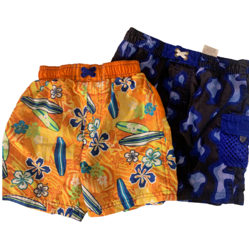 Lot of 2 Sand N Sun Toddler Boys Size 3T Swim Trunks Mesh Brief Lining Elastic
