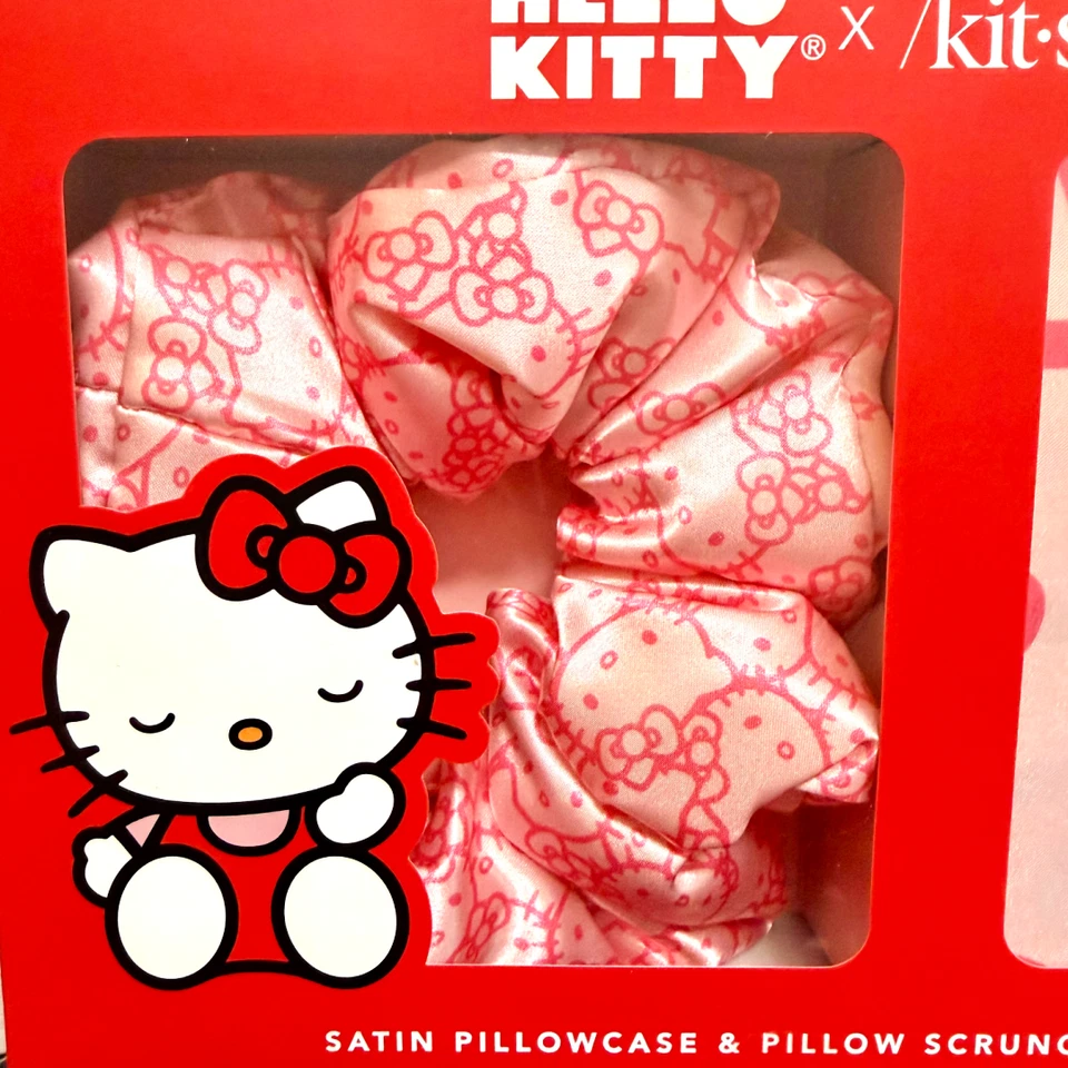 Hello Kitty x Kit•sch Satin Pillowcase & Pillow Scrunchie 2pc Standard/Queen Set