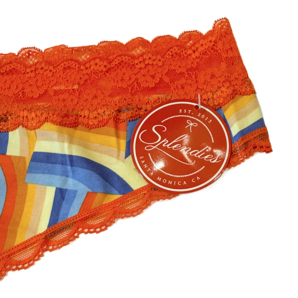 Splendies Size 2X Solene Thong New Pair of Underwear Colorful Orange Blue Yellow