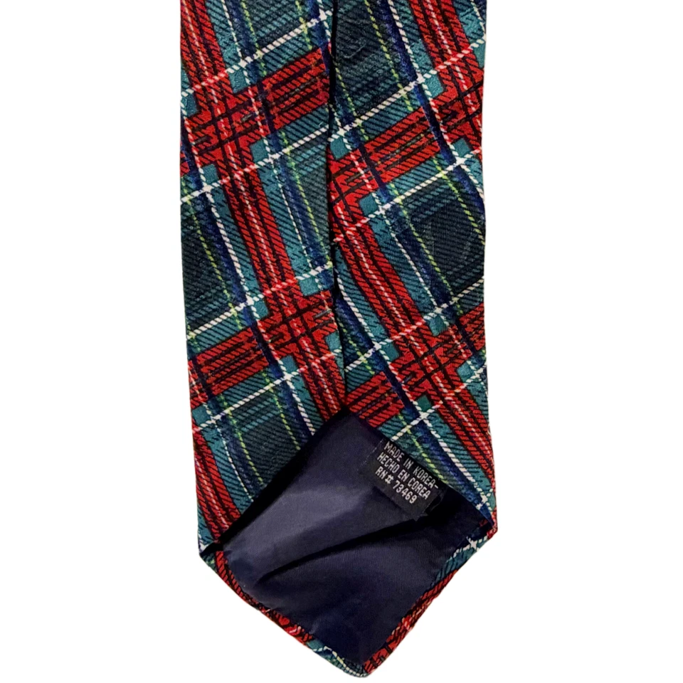 Looney Tunes Mania '94 VTG Mens Tie Plaid Bugs Bunny Tweedy Sylvester Daffy Taz