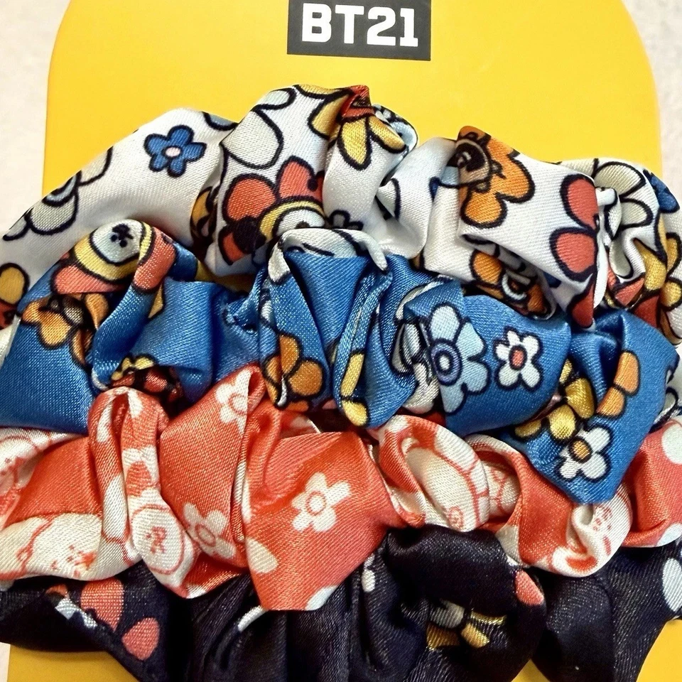 Kit•sch x BT21 Meets Kitsch Satin Sleep Scrunchies Limited Edition 4pc Set NEW