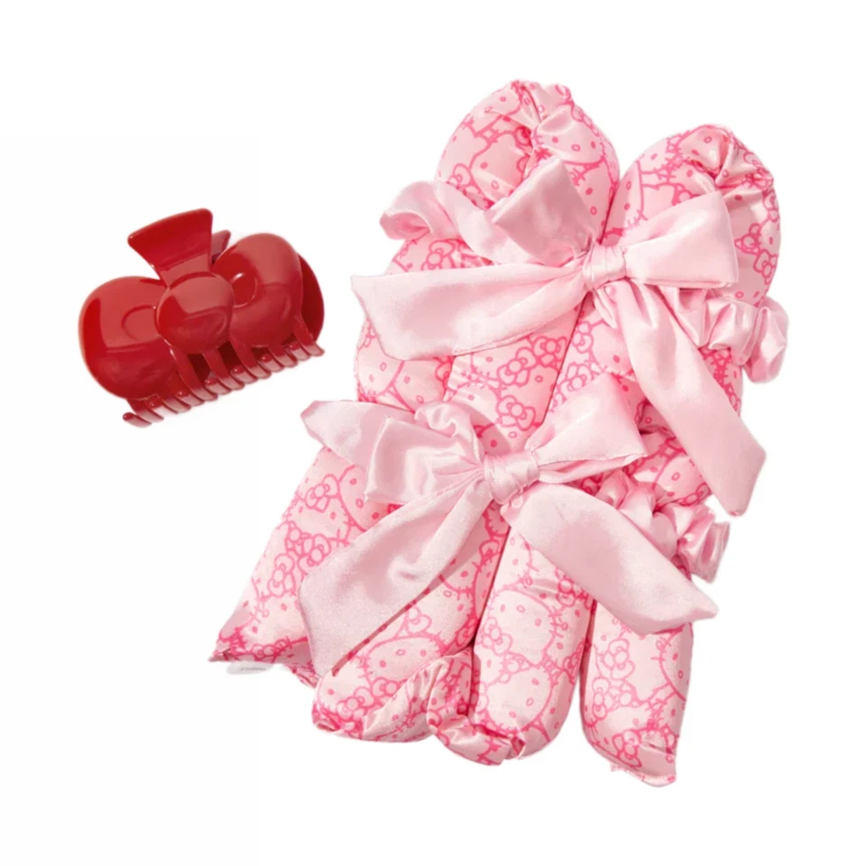 Hello Kitty x Kit•sch Lot 2 Sets Satin Pillow, Heatless Styling, Scrunchie, Claw
