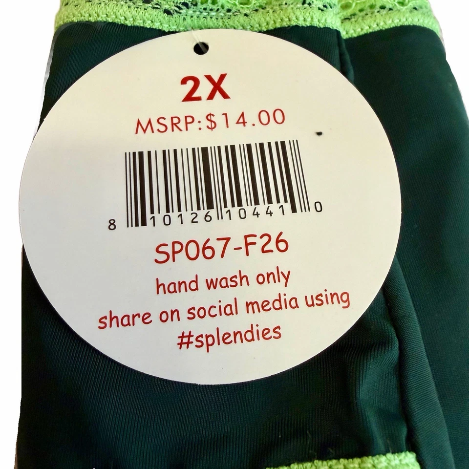 Splendies Bikini Panties St. Patrick's Day LUCKY YOU Lace Trim Underwear NWT