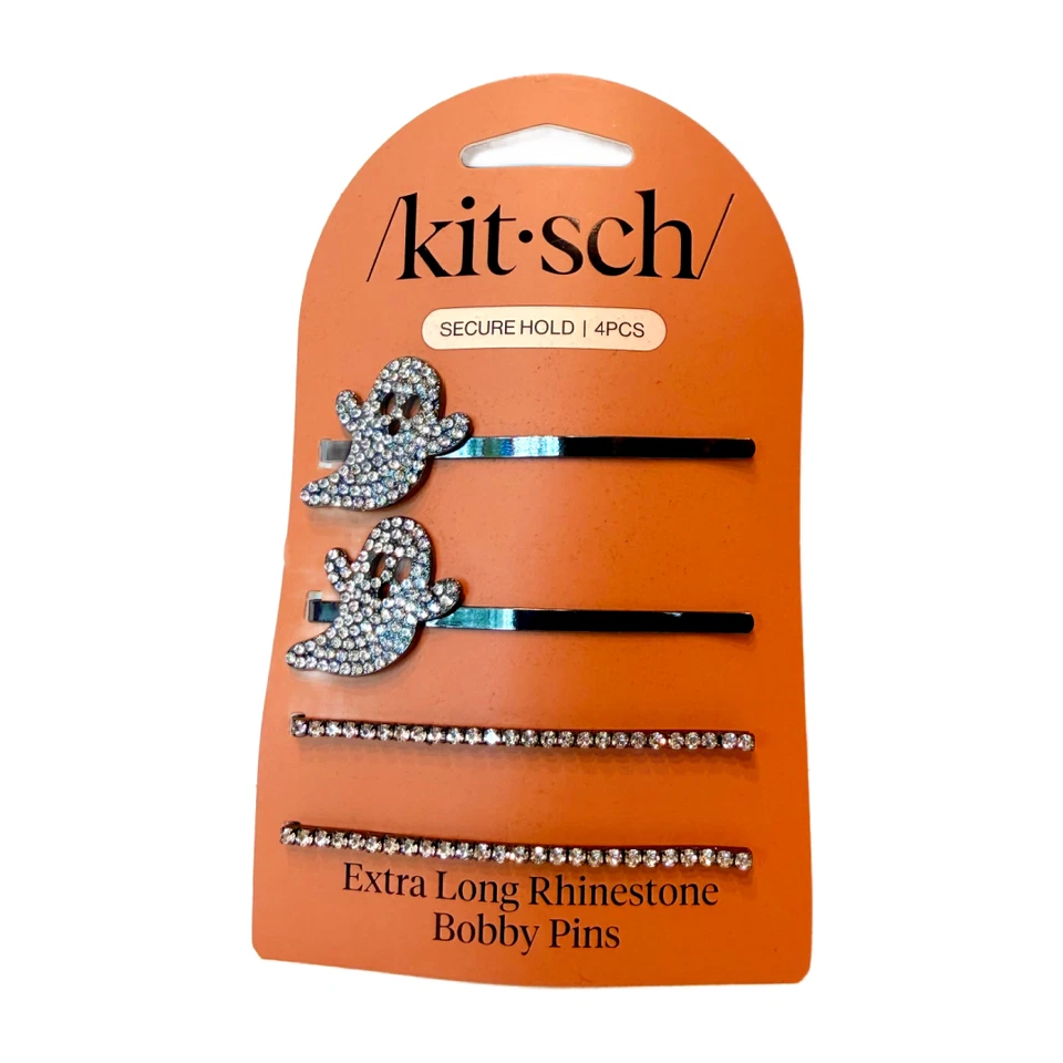 Kit•sch New Lot of 6 Sets Black Hair Barrettes, Clips & Scrunchies Spider Ghost