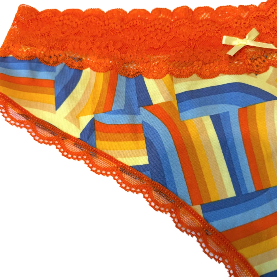 Splendies Size 2X Solene Thong New Pair of Underwear Colorful Orange Blue Yellow
