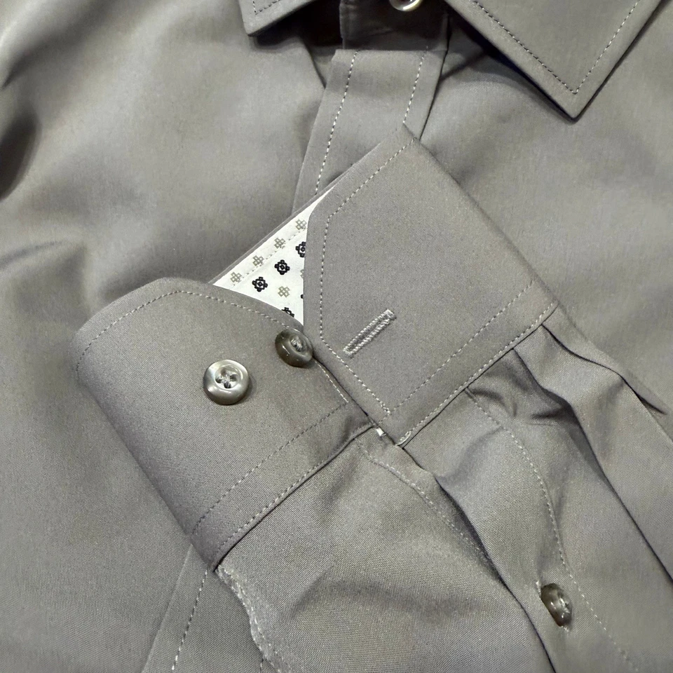 Alex Vando Charcoal Size Medium Mens Dress Shirt Regular Fit Long Sleeve New