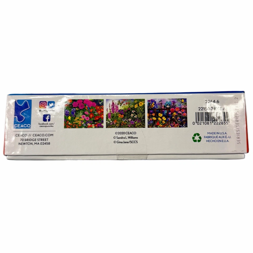 Lot of 2 SEALED Jigsaw Puzzles (500 & 300 Pieces) Violin Music, Birds w/ Flowers