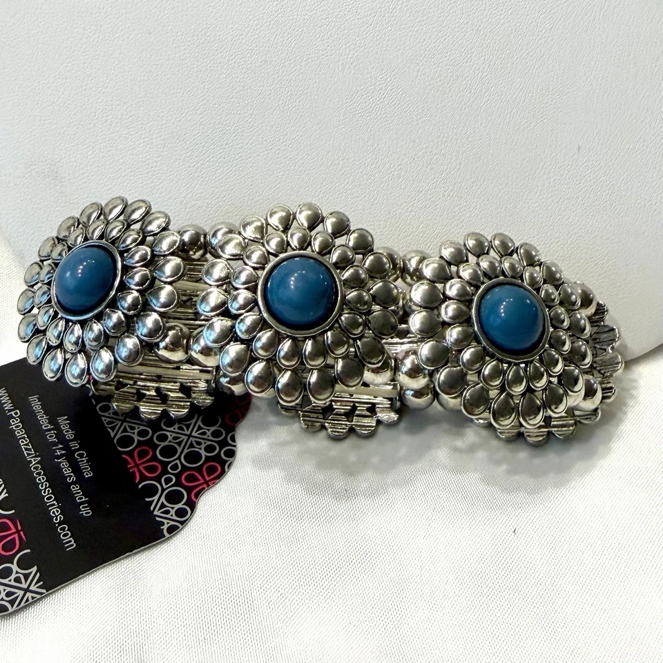 Blue Mixed Custom Jewelry Lot Necklace, Bracelet & 2 Pair of Earrings NEW