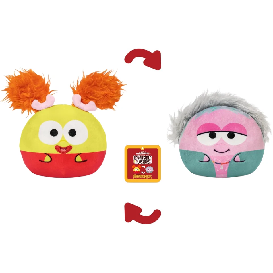 Reversible Jim Henson's Fraggle Rock Muppets Plushie Lot of 2 New Plush