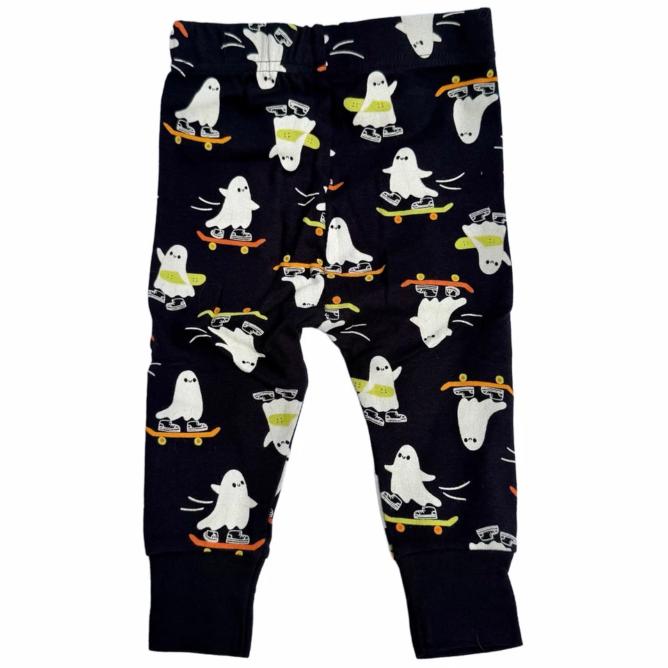 Halloween Baby 2pc PJs Ghost Skateboard 6-12 Months Long Sleeve Top Pants NWT