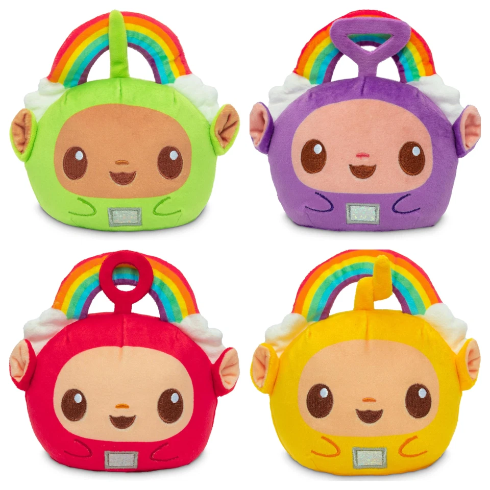 Teletubbies Plush Reversible Po, Dipsy, Laa-laa, Tinky Winky Rainbow NWT 4pc Lot