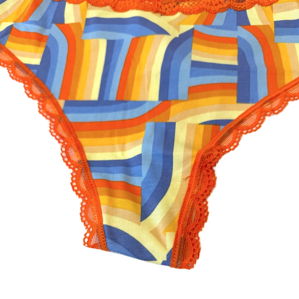 Splendies Size 2X Solene Thong New Pair of Underwear Colorful Orange Blue Yellow