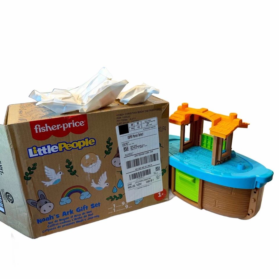 Fisher Price Little People NOAH’S ARK Playset w/ 9 Figures Animals NIB