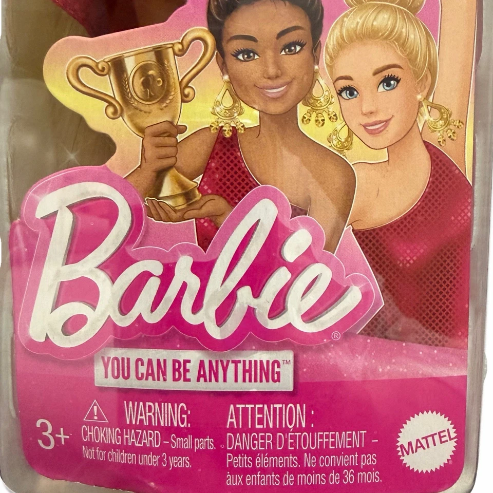 Mattel Barbie Ballroom Dancer Fashion Doll Trophy Earrings Gold Heals Brown Bun