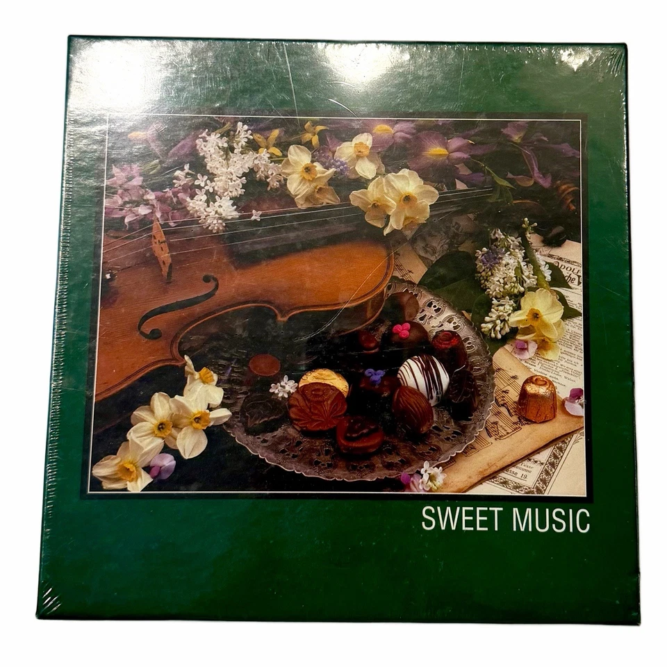 Lot of 2 SEALED Jigsaw Puzzles (500 & 300 Pieces) Violin Music, Birds w/ Flowers