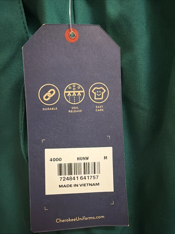 Cherokee Mens Scrub Size Medium Pants Workwear 7 Pocket Cargo Hunter Green 4000