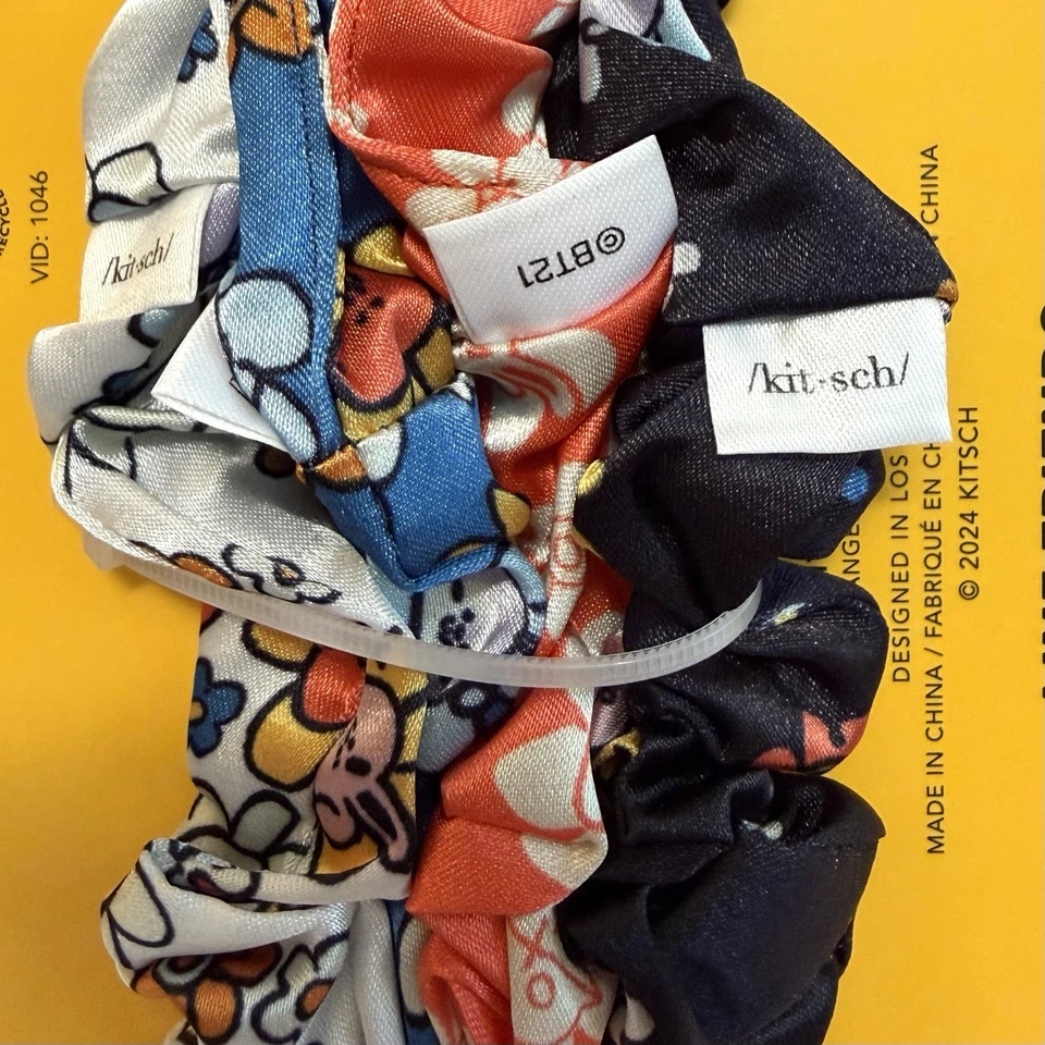 Kit•sch x BT21 Meets Kitsch Satin Sleep Scrunchies Limited Edition 4pc Set NEW