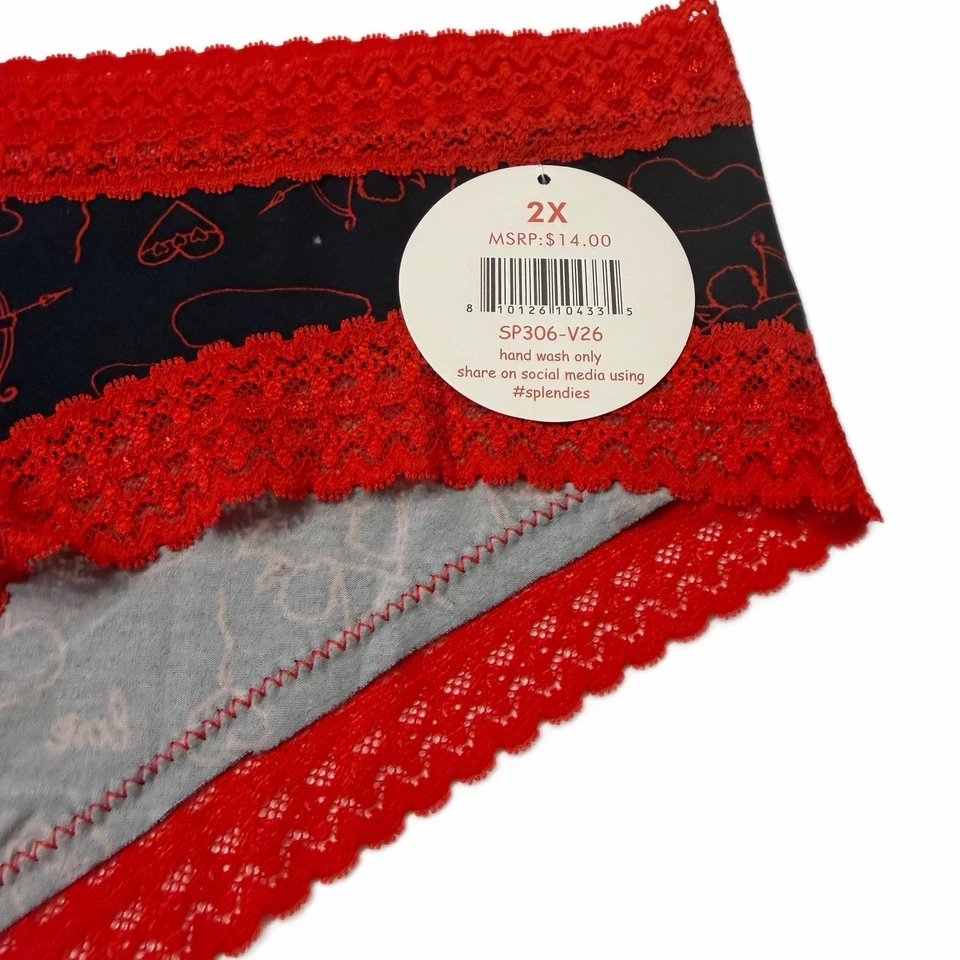 Splendies Cheeky Panties Cupid's Revenge Heart Valentine NWT