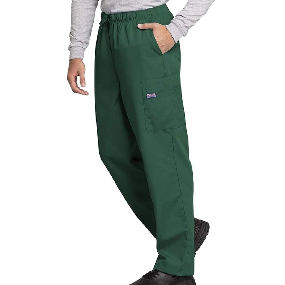 Cherokee Mens Scrub Size Medium Pants Workwear 7 Pocket Cargo Hunter Green 4000