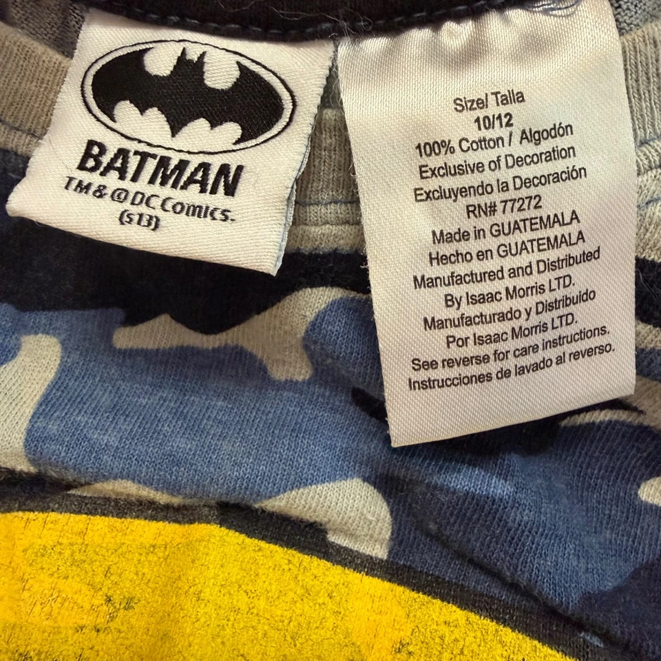 Boys T-Shirts Size 10/12 Batman Camo Blue Green Lot of 3